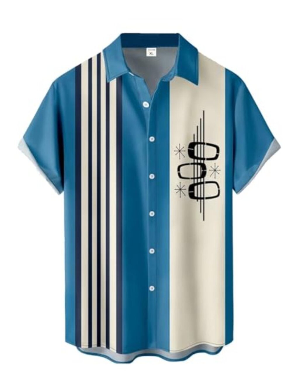 Men's Short Sleeve Button Down Bowling Shirt Hawaiian Fit Casual Beach Top
